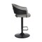 Armen Living Brody Adjustable Height Swivel Gray Faux Leather and Black Wood and Metal Base Bar Stool LCBOBABLGR - alternate 2